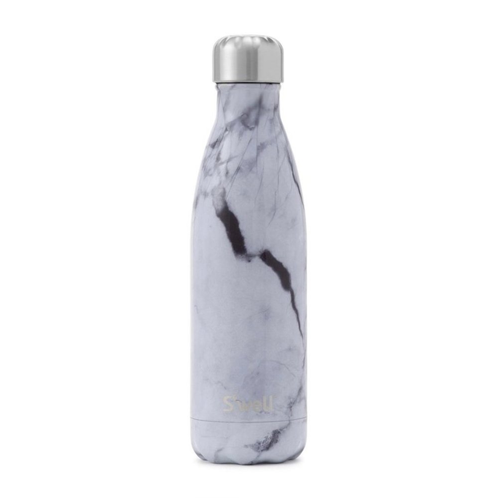 S'well White Marble Water Bottle, 17 Oz